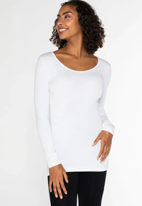 C'EST MOI BAMBOO LS SCOOP NECK TOP