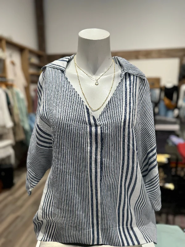 OWN IT STRIPE DOLMAN BLOUSE