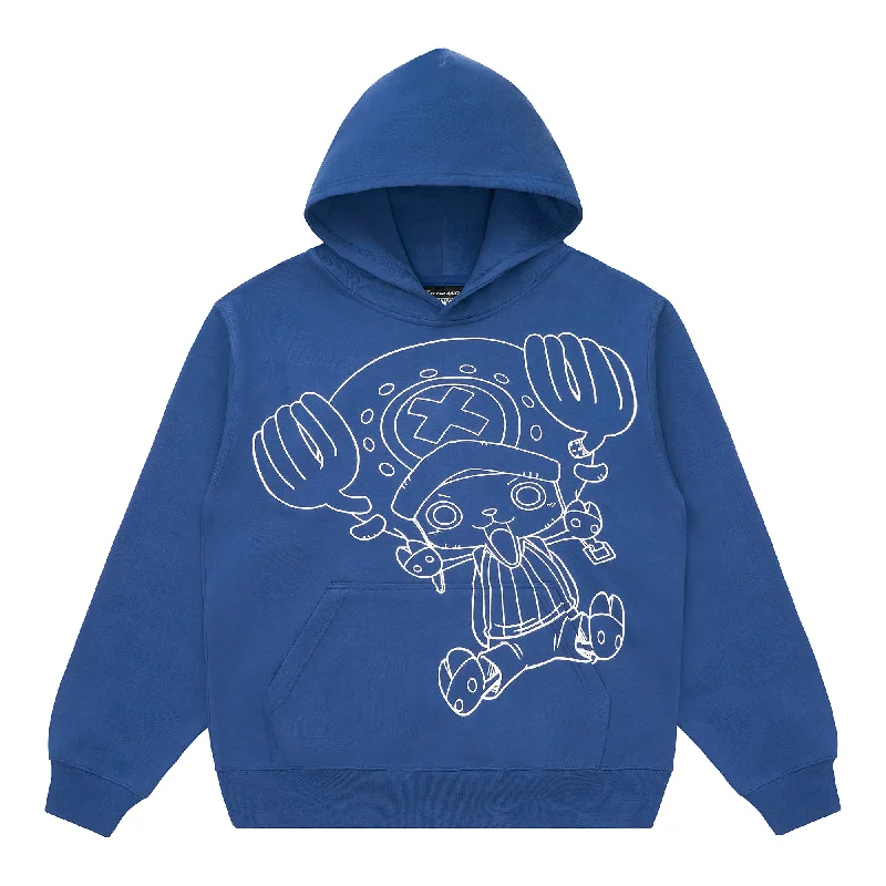 ONE PIECE CHOPPER SINGLE LINE HOODIE (BLUE)