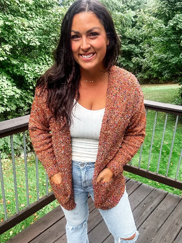 The Miley Cardigan in Cinnamon Brown (OS-Plus)