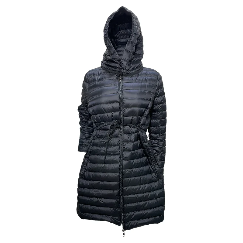 Moncler Quilted Packable Barbel Down Coat in Black Nylon