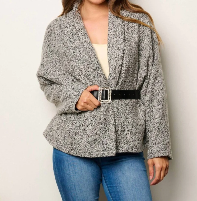 Belted Jacket In Gray