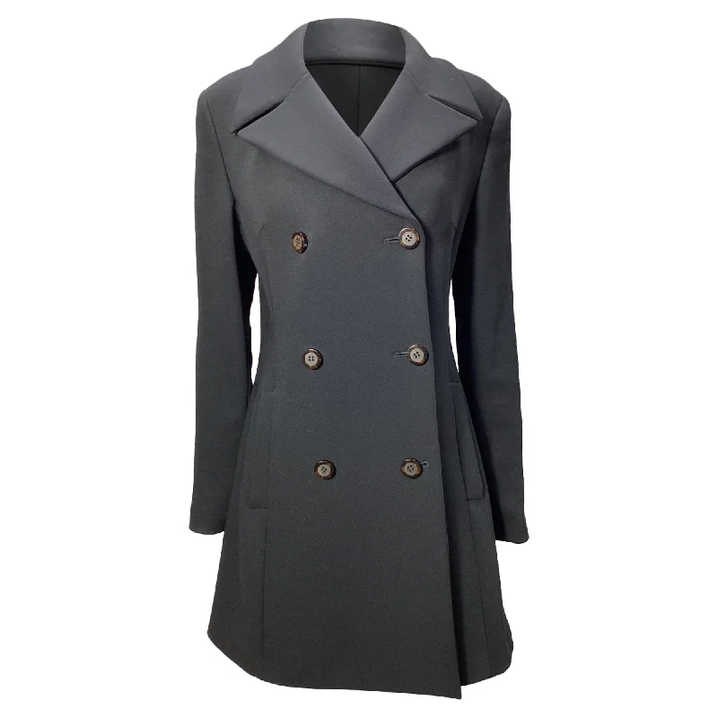 Dolce & Gabbana Double Breasted Coat in Black Wool