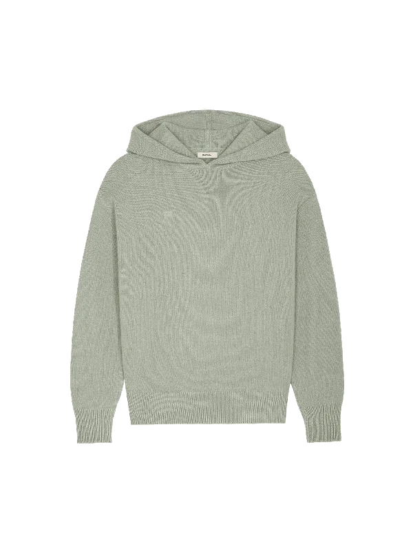 Womens DNA Recycled Cashmere Hoodie—moss green