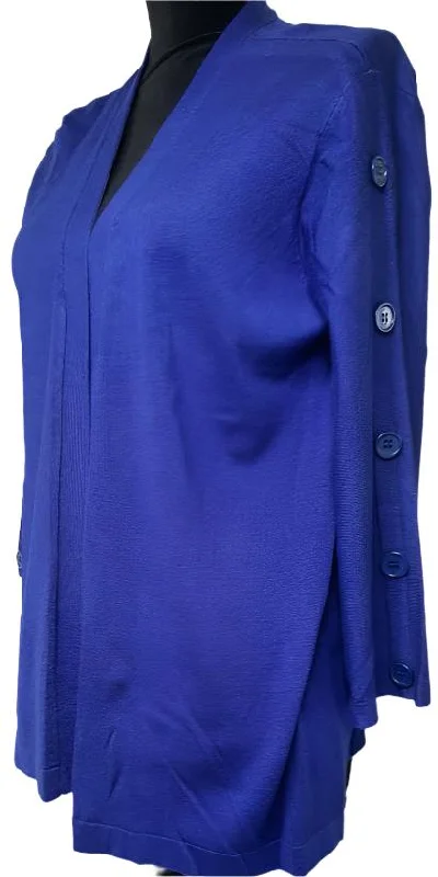 Sweater-Cardigan-Blue-Open Front-Women's-M43103km