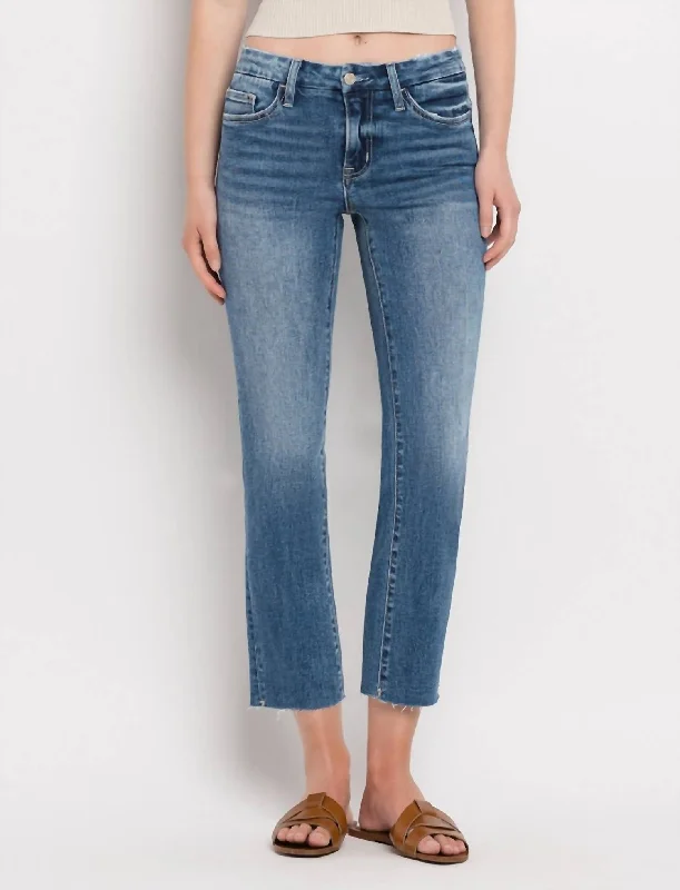 Cropped You Out Slim Straight Jeans In Md Wash