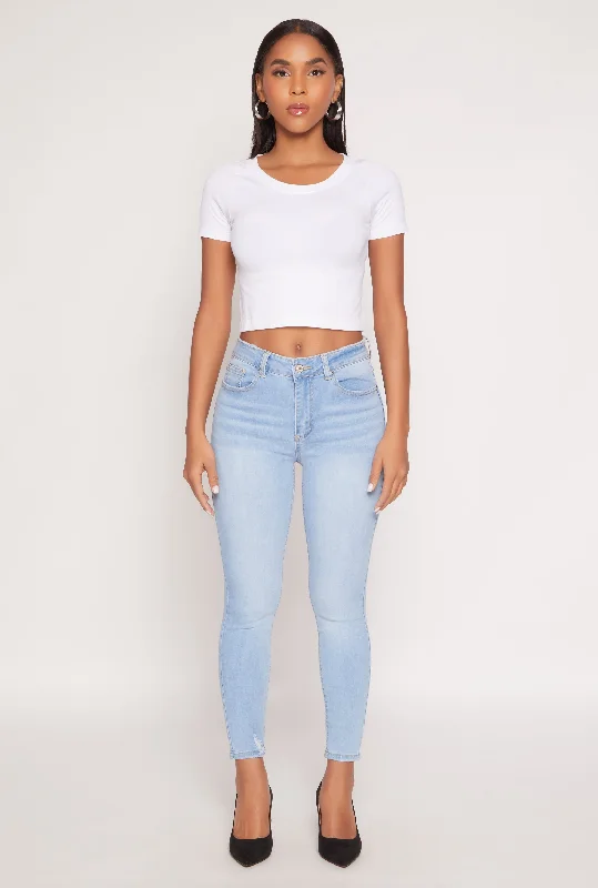 WAX Frayed Detail Skinny Jeans