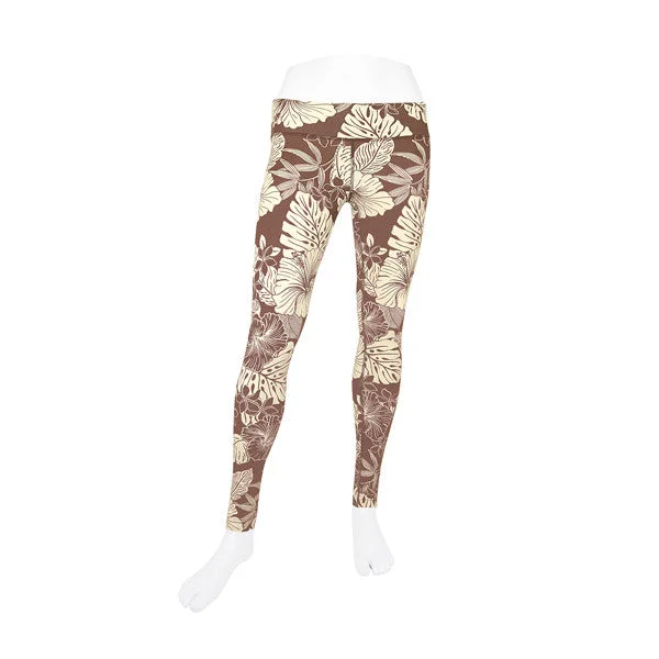 Kohala Wahine UPF Leggings in Brown