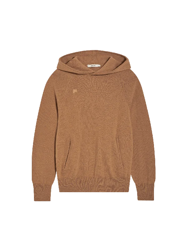 Mens Recycled Cashmere Hoodie—camel