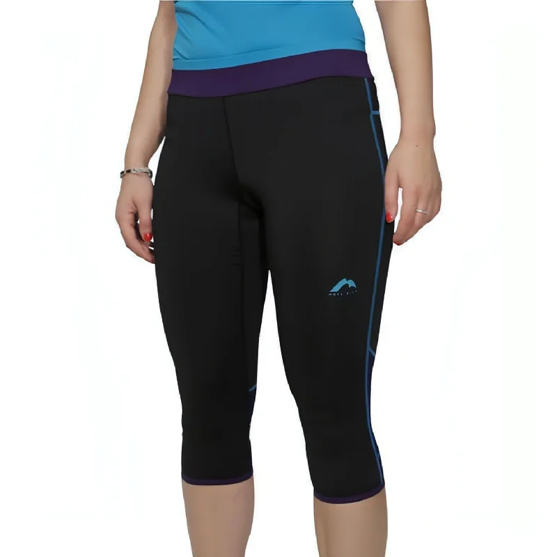 More Mile Prime Womens 3/4 Capri Running Tights - Black