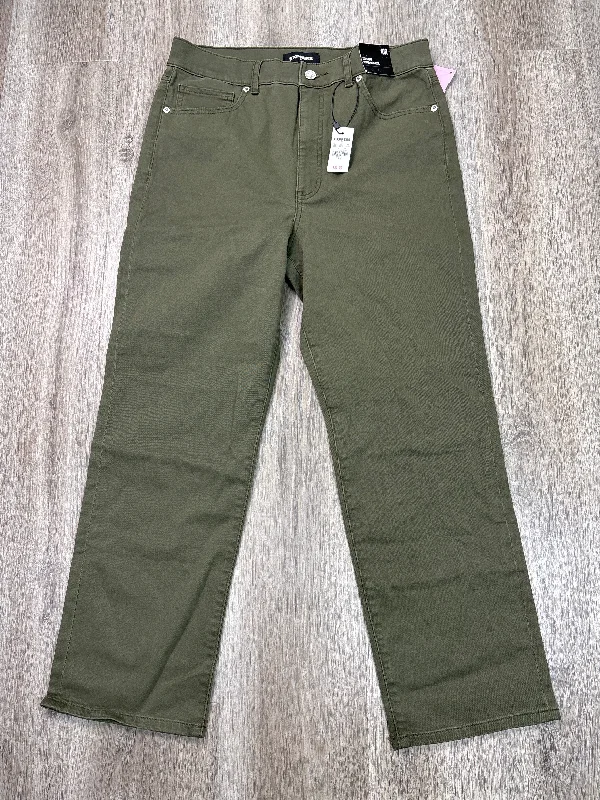 Jeans Straight By Express In Green Denim, Size: 10