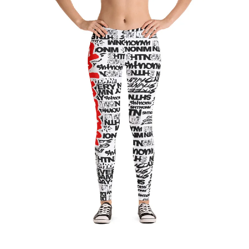 SHTNONM - LEGGINGS (WHITE/RED)