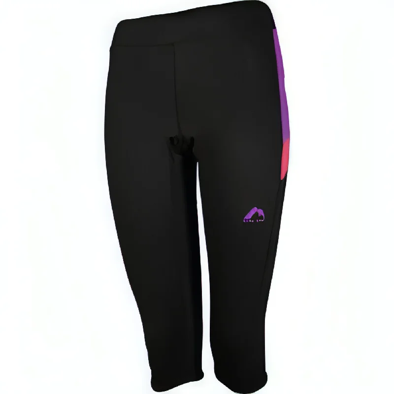 More Mile More-Tech Womens 3/4 Capri Running Tights - Black