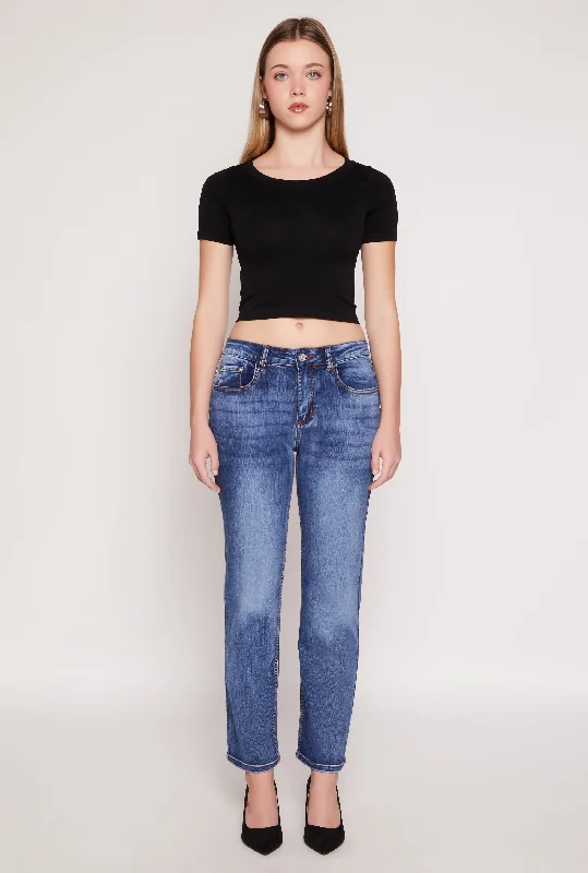 WAX Straight Leg Whiskered Jeans