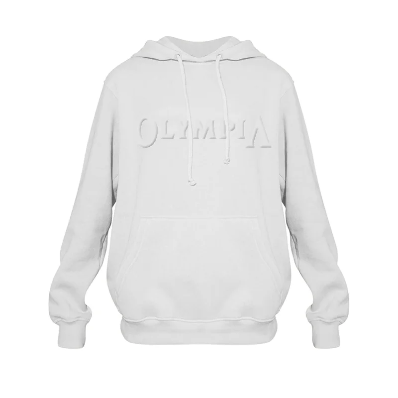 Olympia Embossed Pullover Hoodie White