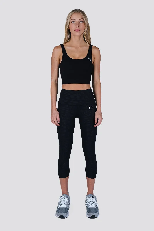 Knurling Leopard 7/8 Highwaisted Leggings - Black