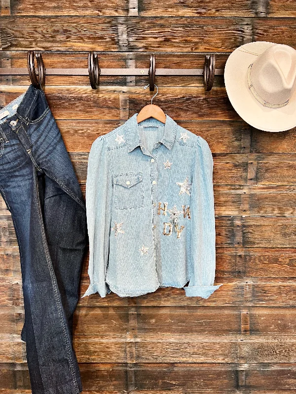 The Howdy Rhinestone Denim Jacket