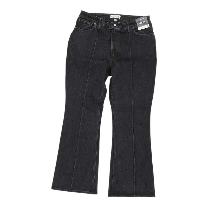 JEANS BOOT CUT by ABERCROMBIE AND FITCH In BLACK DENIM, Size: 16