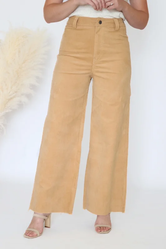 Harper Wide Leg Jean - Suede Cream Gold (FINAL SALE)