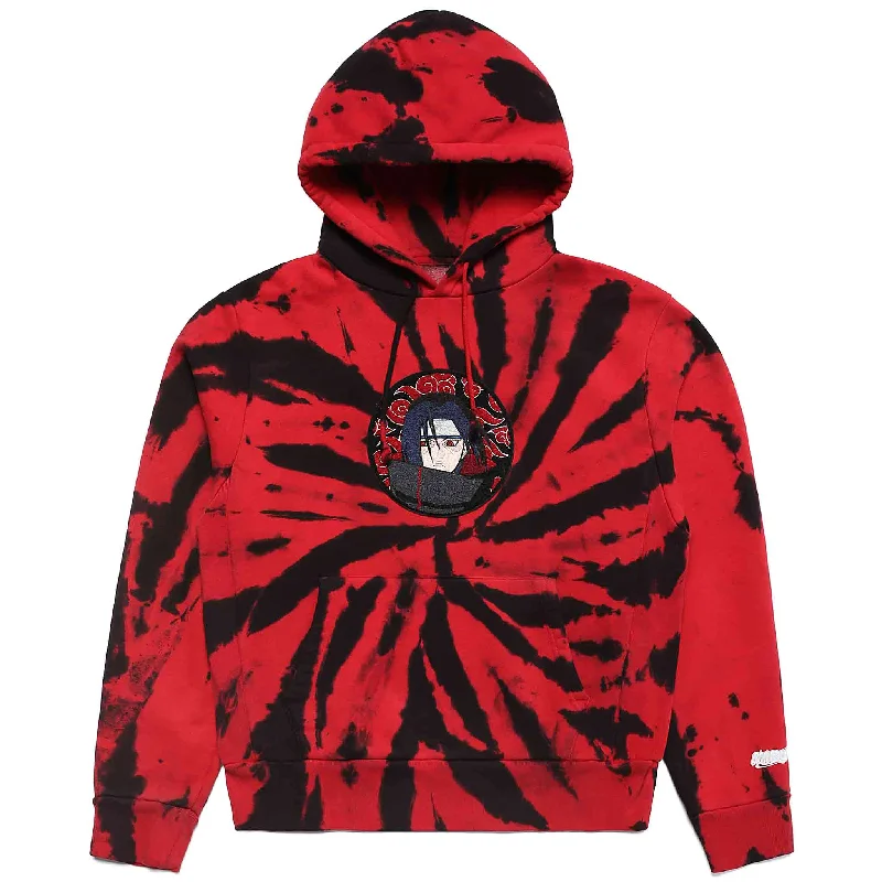 SHIPPUDEN ITACHI CHENILLE HOODIE (RED TIE DYE)