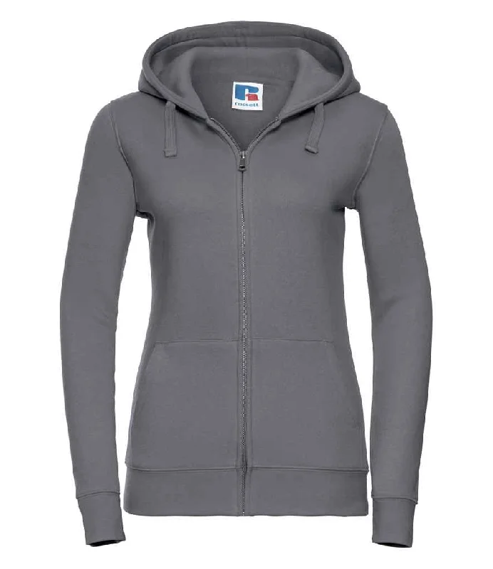 Russell Ladies Authentic Zip Hooded Sweatshirt | Convoy Grey