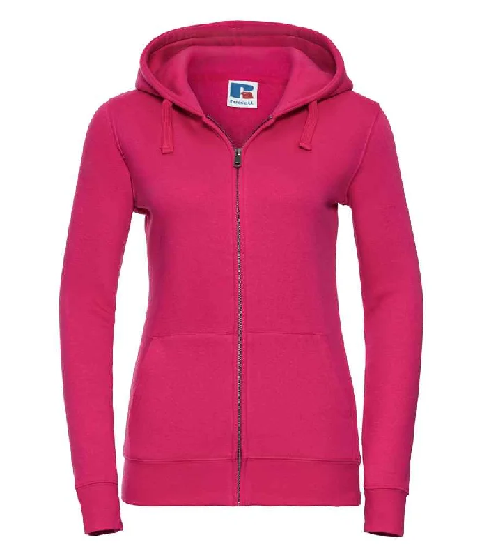 Russell Ladies Authentic Zip Hooded Sweatshirt | Fuchsia