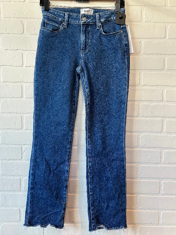 Jeans Straight By Paige In Blue Denim, Size: 4