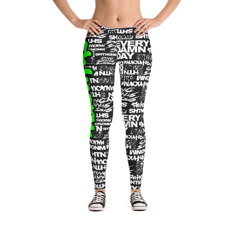 SHTNONM - LEGGINGS (BLACK/NEON GREEN)