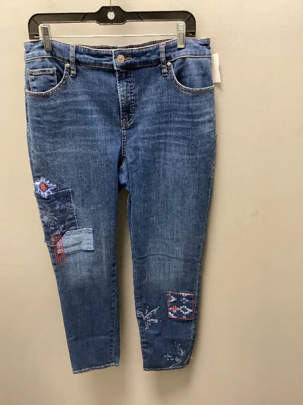 Jeans Cropped By Chicos In Blue Denim, Size: 10