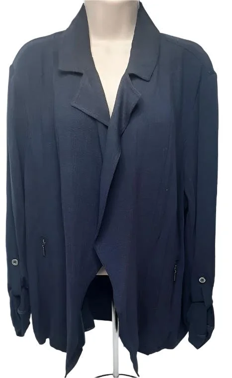 Jacket-Midnight Blue-2 Pocket-Open Front-Women's-M24708jm