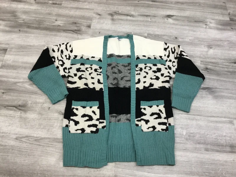 White Birch Animal Block Print Open Cardigan