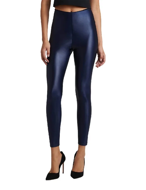 Matte Metallic Legging In Sapphire