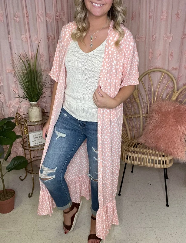 Remi ~ Peach Animal Print Duster