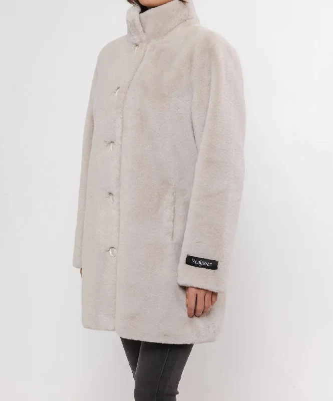 Nonna Faux Fur Coat In Birch