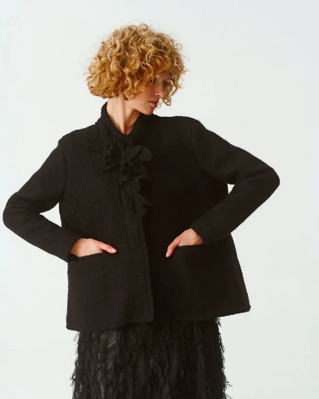 Flower Neck Wool Coat | SALE!