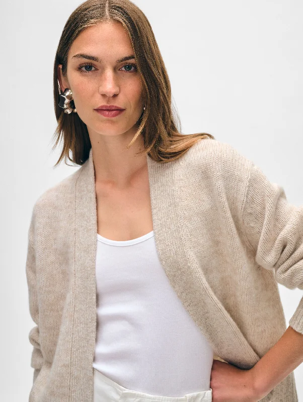 Cashmere Marled Open Cardigan