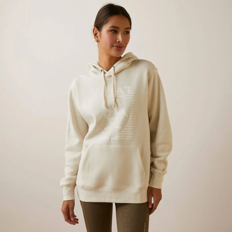 Ariat Women's REAL Fading Lines Hoodie, White Onyx