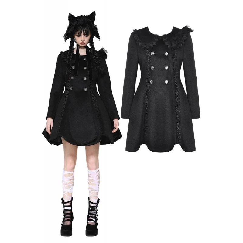 Women's Gothic Lolita Pleated Buttons Coat