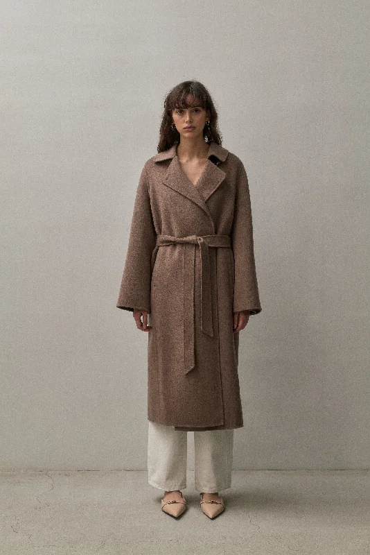 THE TAILORED COAT - CHOCOLATE MELANGE