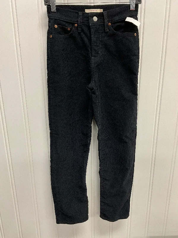 Jeans Straight By Levis In Black, Size: 24