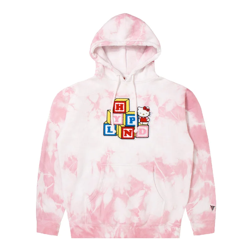 HELLO KITTY BLOCKS CHENILLE HOODIE (TIE DYE)