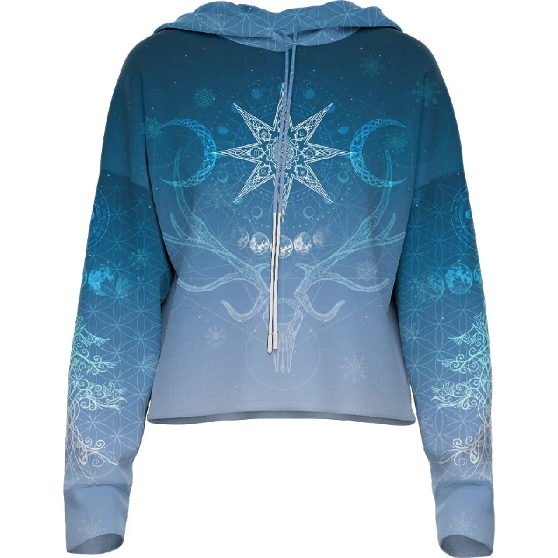 Yule Drop Shoulder Crop Hoodie