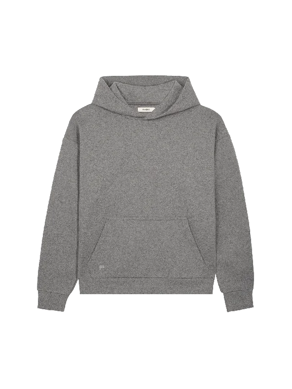 Mens Recycled Wool Jersey Hoodie—volcanic grey