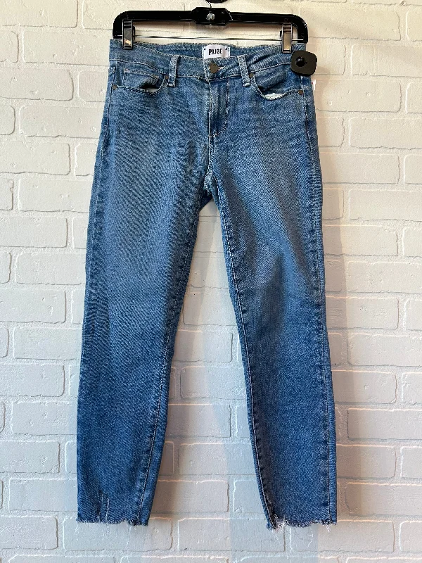 Jeans Cropped By Paige In Blue Denim, Size: 4