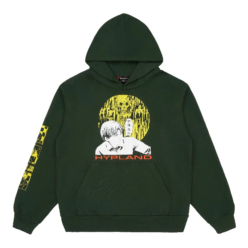 JUNJI ITO SLIME SKELETON HOODIE (DARK GREEN)