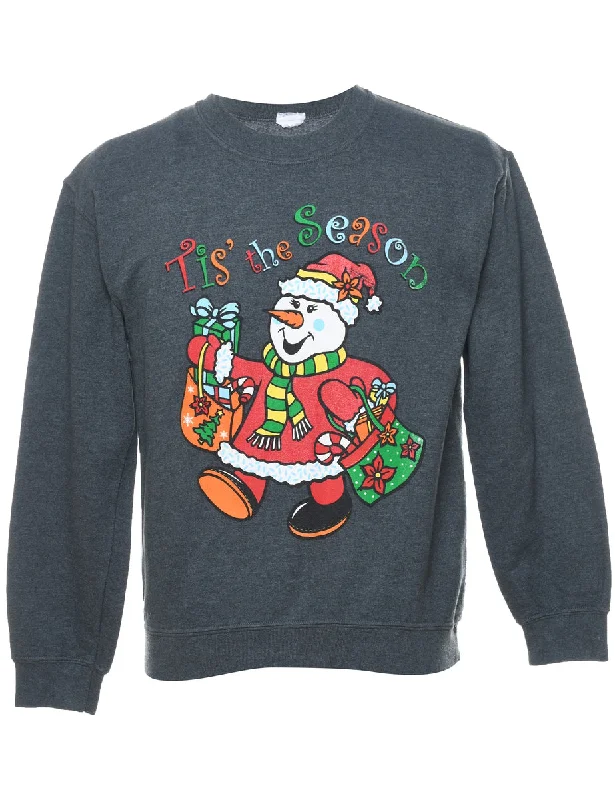 Santa Claus Christmas Sweatshirt - S Cozy Women's Sherpa - lined