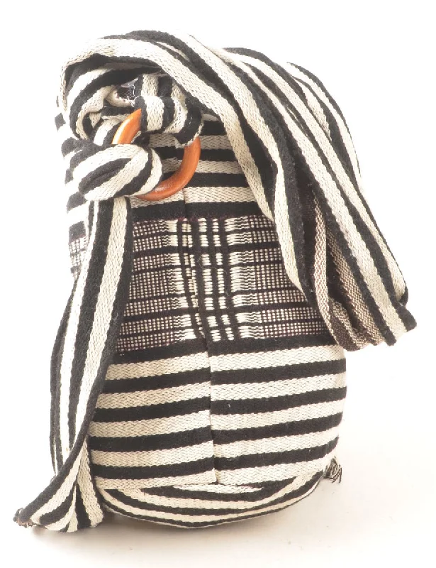 Striped Fringed Hobo Bag - M Trendy Women's 