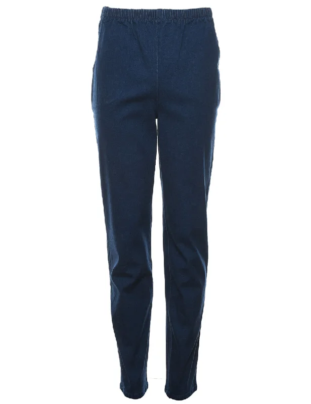 Dark Wash Denim Trousers - W26 L33 Elegant Women's Formal 