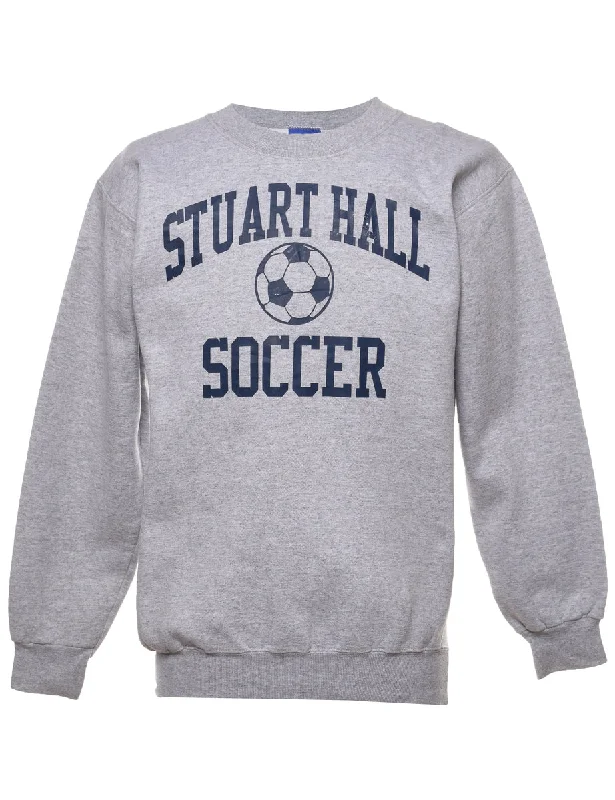 Champion Stuart Hall Soccer Navy & Light Grey Printed Sweatshirt - S Disco