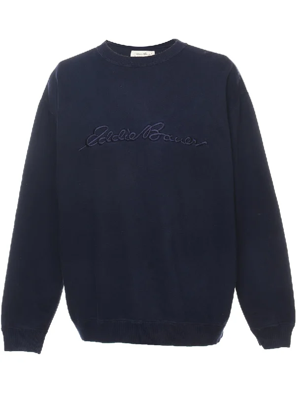Eddie Bauer Plain Embroidered Sweatshirt - M British Gentlewoman Style